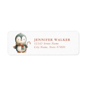 Penguin Christmas Return Address Labels