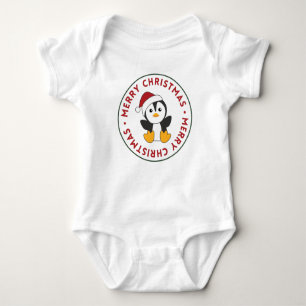 Penguin Christmas Snow Winter Animals Penguins Baby Bodysuit