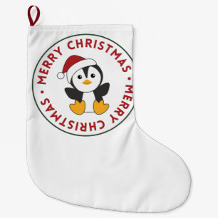 Penguin Christmas Snow Winter Animals Penguins Large Christmas Stocking