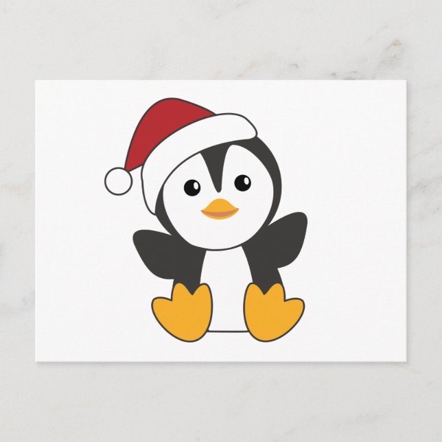 Penguin Christmas Snow Winter Animals Penguins Pos Postcard (Front)