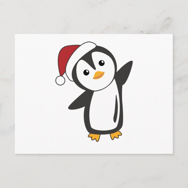 Penguin Christmas Snow Winter Animals Penguins Postcard (Front)