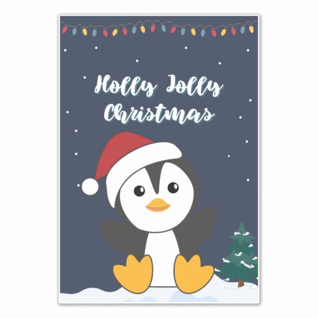 Penguin Christmas Snow Winter Animals Penguins Sti (Front)