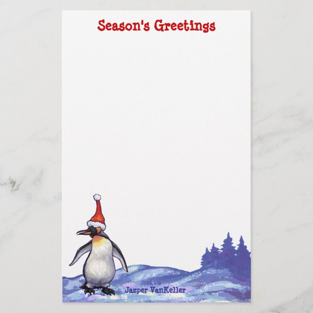 Penguin Christmas Stationery (Front)
