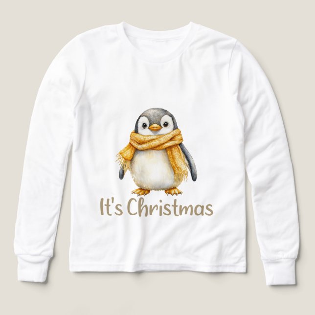 Penguin Christmas T-Shirt (Design Front)