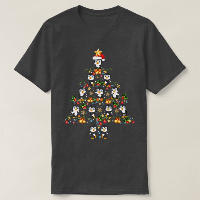 Penguin Christmas Tree Merry Christmas Xmas  T-Shirt (Design Front)