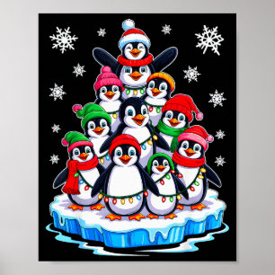 Penguin Christmas Tree Penguin Lover Xmas For Men Poster