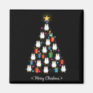 Penguin Christmas Tree Xmas Day Holiday Men & Magnet