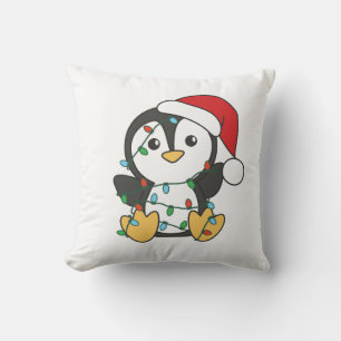 Penguin Christmas Winter Animals Holiday Penguines Cushion