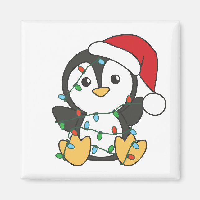 Penguin Christmas Winter Animals Holiday Penguines Magnet (Front)