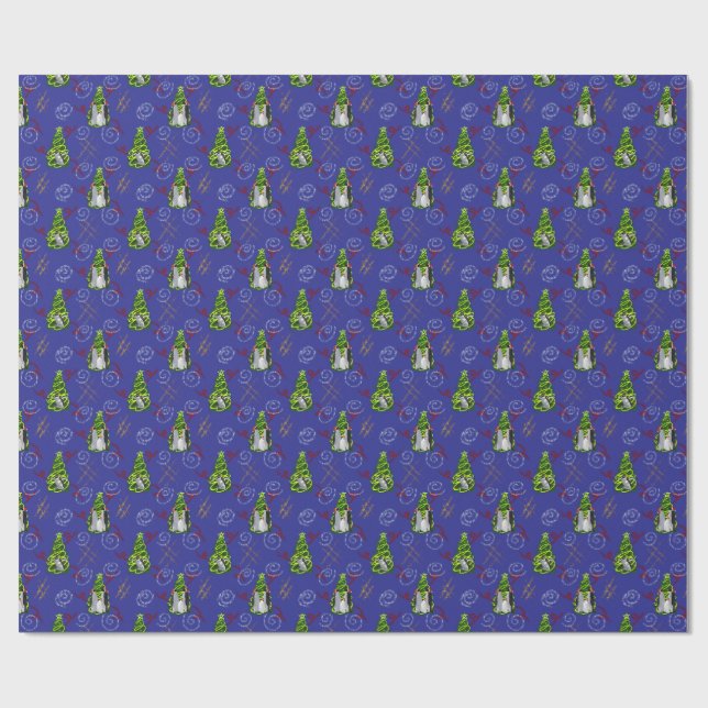 Penguin Christmas Wrapping Paper (Flat)