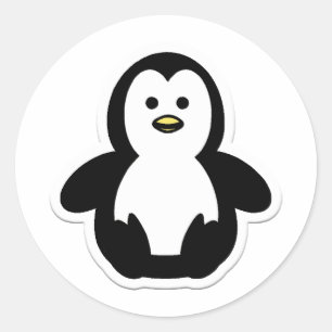 penguin classic round sticker
