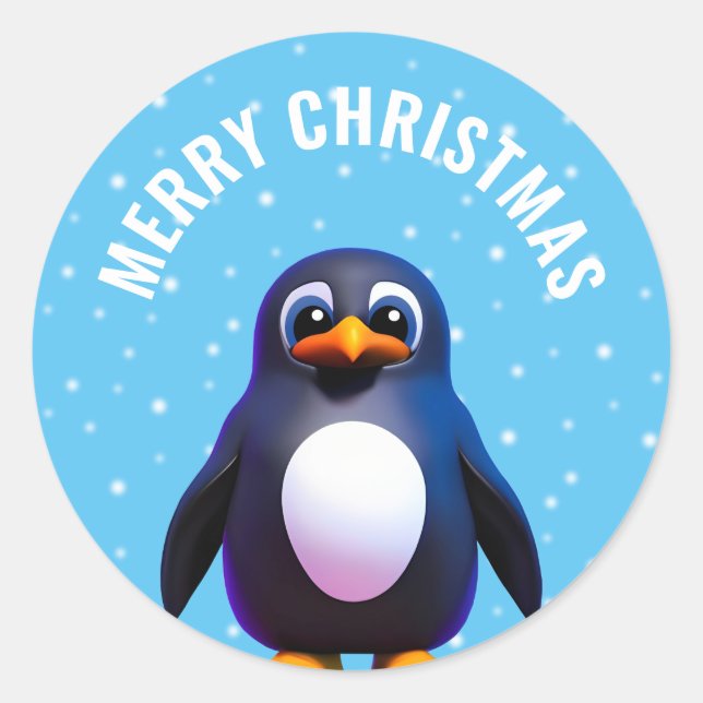 Penguin Classic Round Sticker (Front)