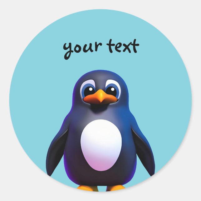 Penguin Classic Round Sticker (Front)