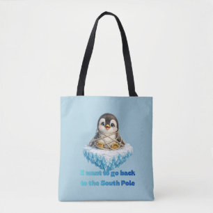Penguin Climate Change Conservation Design Tote Bag