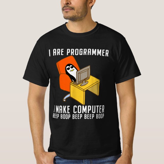 Penguin coding cool T-Shirt (Front)