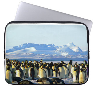Penguin colony on ice laptop sleeve