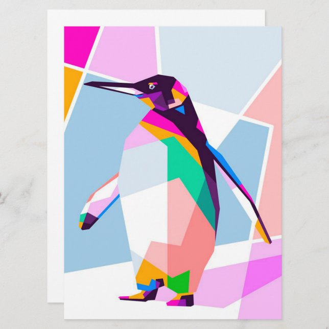 Penguin Colour Geometric | Art Gift (Front/Back)
