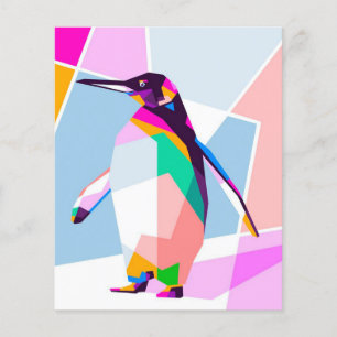Penguin Colour Geometric   Art Gift