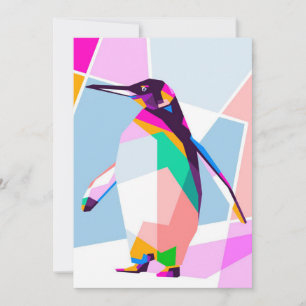 Penguin Colour Geometric   Art Gift Announcement