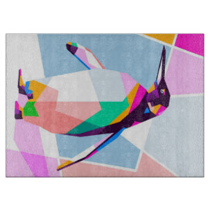Penguin Colour Geometric Art Gift Cutting Board
