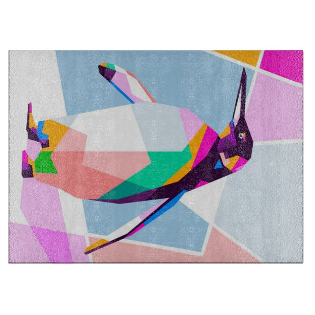 Penguin Colour Geometric | Art Gift Cutting Board (Front)