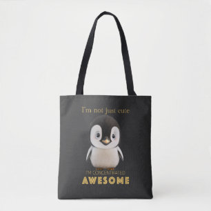 Penguin Concentrated Awesome Cute Adorable Funny Tote Bag