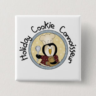 Penguin Cookie Connoisseur T-shirts and Gifts 15 Cm Square Badge