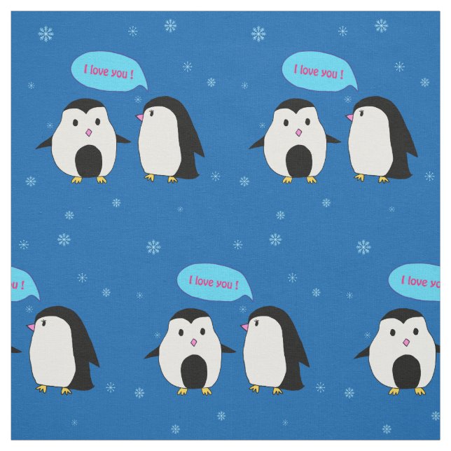 Penguin Couple Fabric (Swatch)