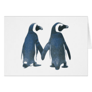 Penguin Couple Holding Hands
