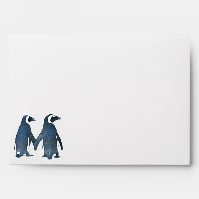 Penguin Couple Invitation Envelope (Front)