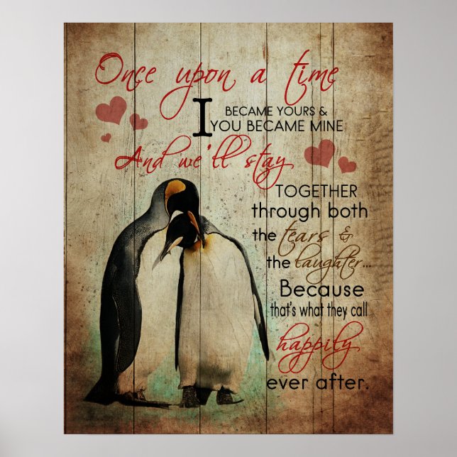 Penguin Couples Once Upon A Time Wedding Gifts Poster (Front)