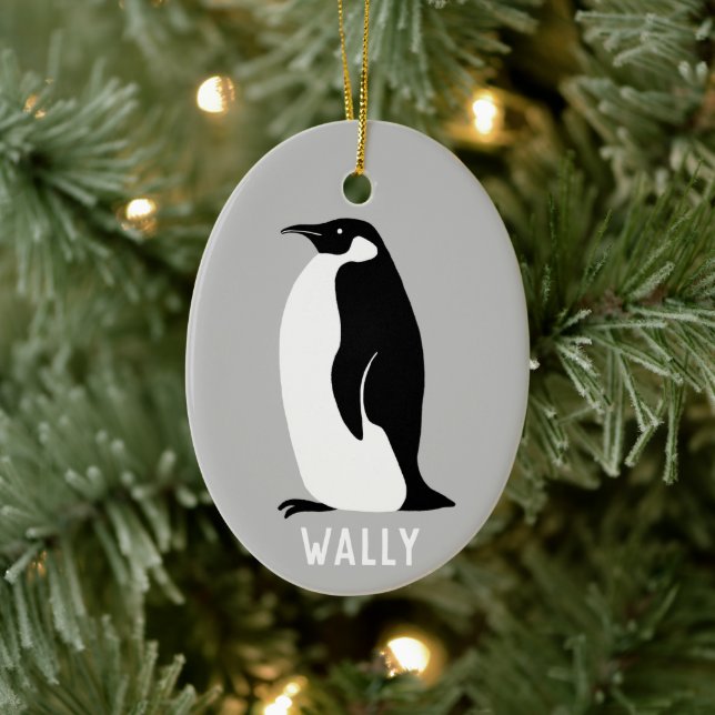 Penguin CUSTOMIZE IT Black White Grey Ceramic Tree Decoration (Tree)