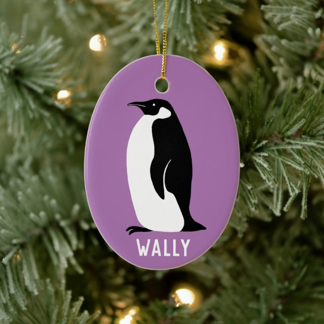 Penguin CUSTOMIZE IT Purple Ceramic Tree Decoration (Tree)