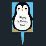 Penguin Cute Kids Birthday Cake Topper Decor<br><div class="desc">This kid's adorable cute penguin cake pick is perfect for your child's winter time 1st birthday party!  Animal lovers will want to take a bite of that cake with this cute topper decor!</div>