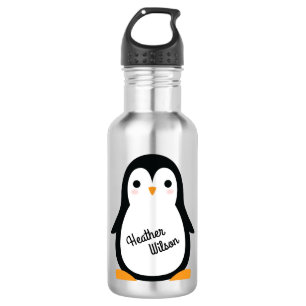 Penguin Cute Kids Water Bottle with Name