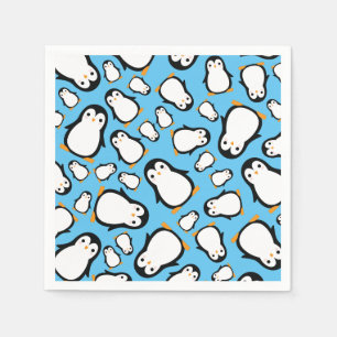 Penguin Cute Winter 1st Birthday Party Napkins