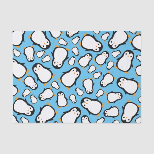 Penguin Cute Winter 1st Birthday Party Tissue Paper (Front)