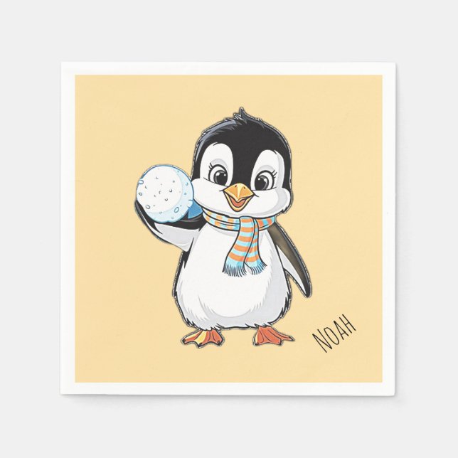 Penguin day celebrating-20 january or any napkin (Front)