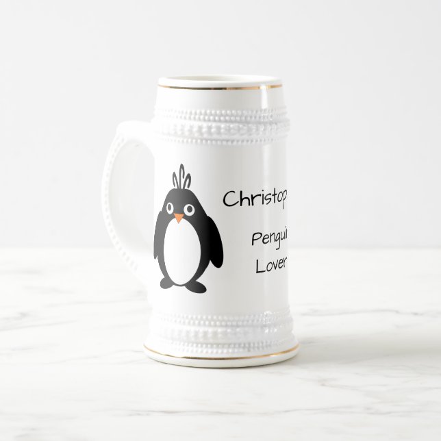 Penguin Design Beer Stein (Front Left)