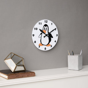 Penguin Design Round Clock