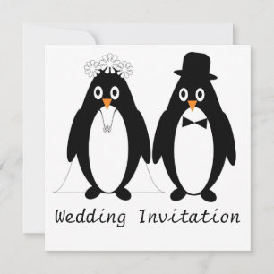 Penguin Design Wedding Invitation