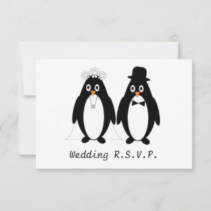 Penguin Design Wedding RSVP Card