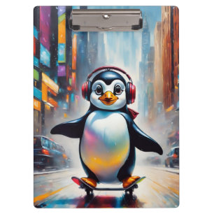 Penguin Digital Art Painting Cool Clipboard