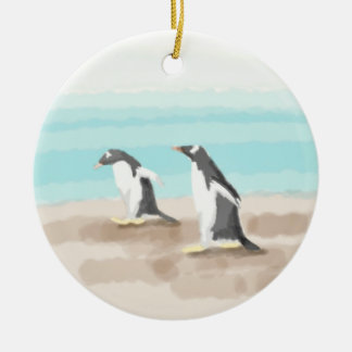 Penguin Duo Circle Ornament