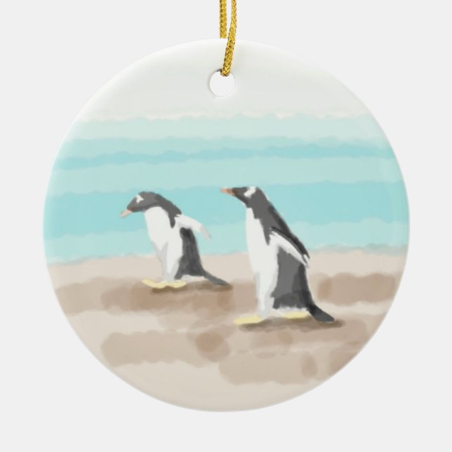 Penguin Duo Circle Ornament (Front)