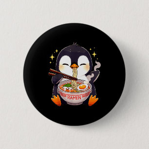 Penguin Eating Ramen 6 Cm Round Badge