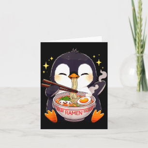 Penguin Eating Ramen Card