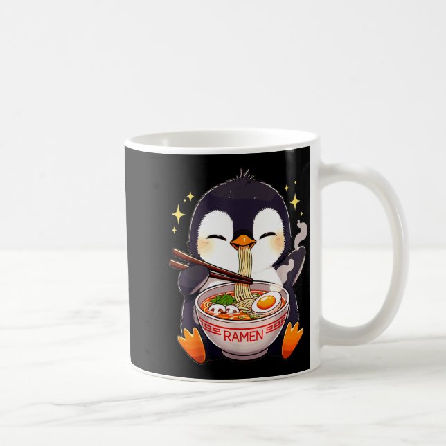 Penguin Eating Ramen  Coffee Mug (Right)