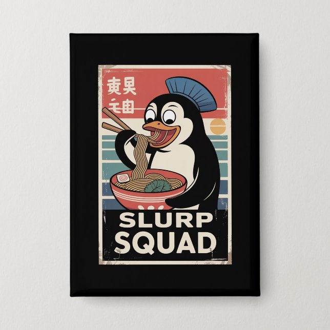 Penguin Eating Ramen Funny Slurp Squad (Front)
