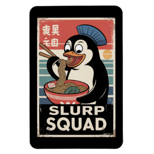 Penguin Eating Ramen Funny Slurp Squad Magnet